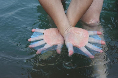 Silicone Webbed Swimming Gloves